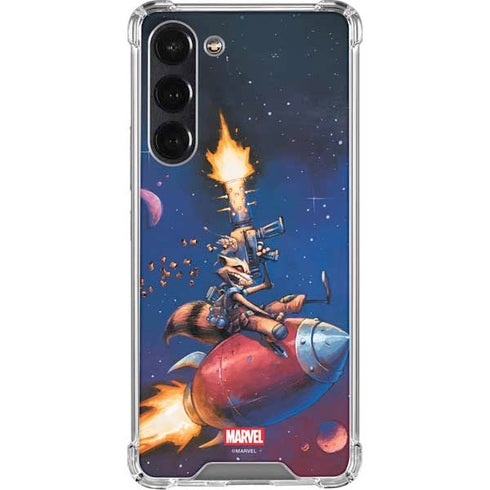 Marvel Rocket Raccoon Rocket Ride Galaxy S24 FE Clear Case